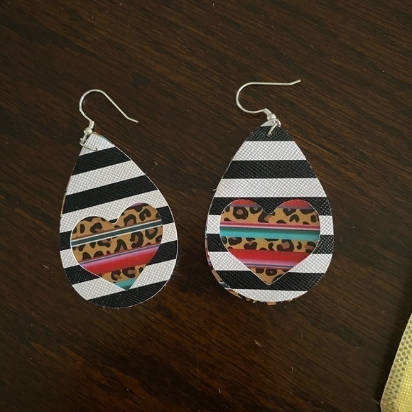 FAUX Leather Earrings - Picture 1 of 3